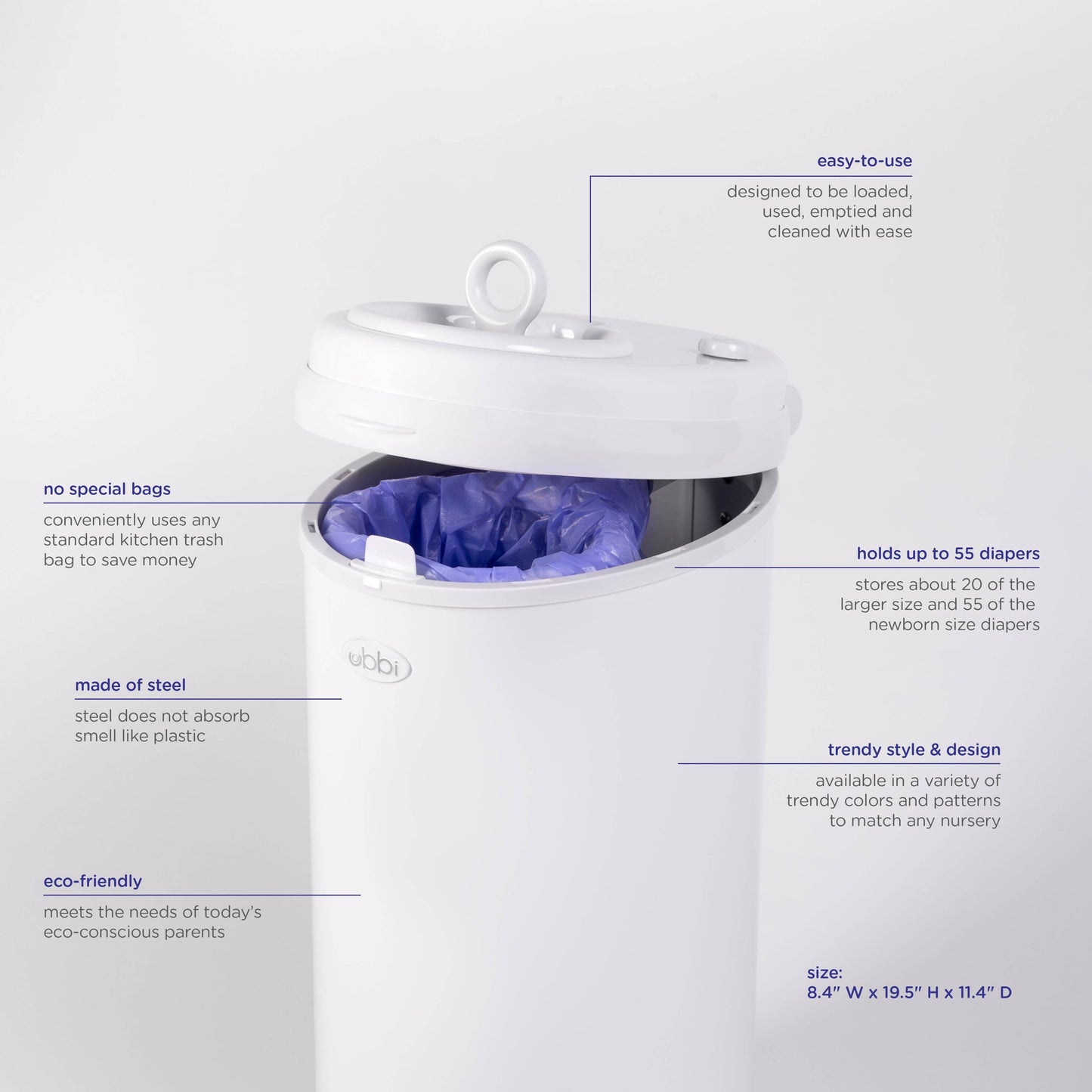 White Diaper Pail
