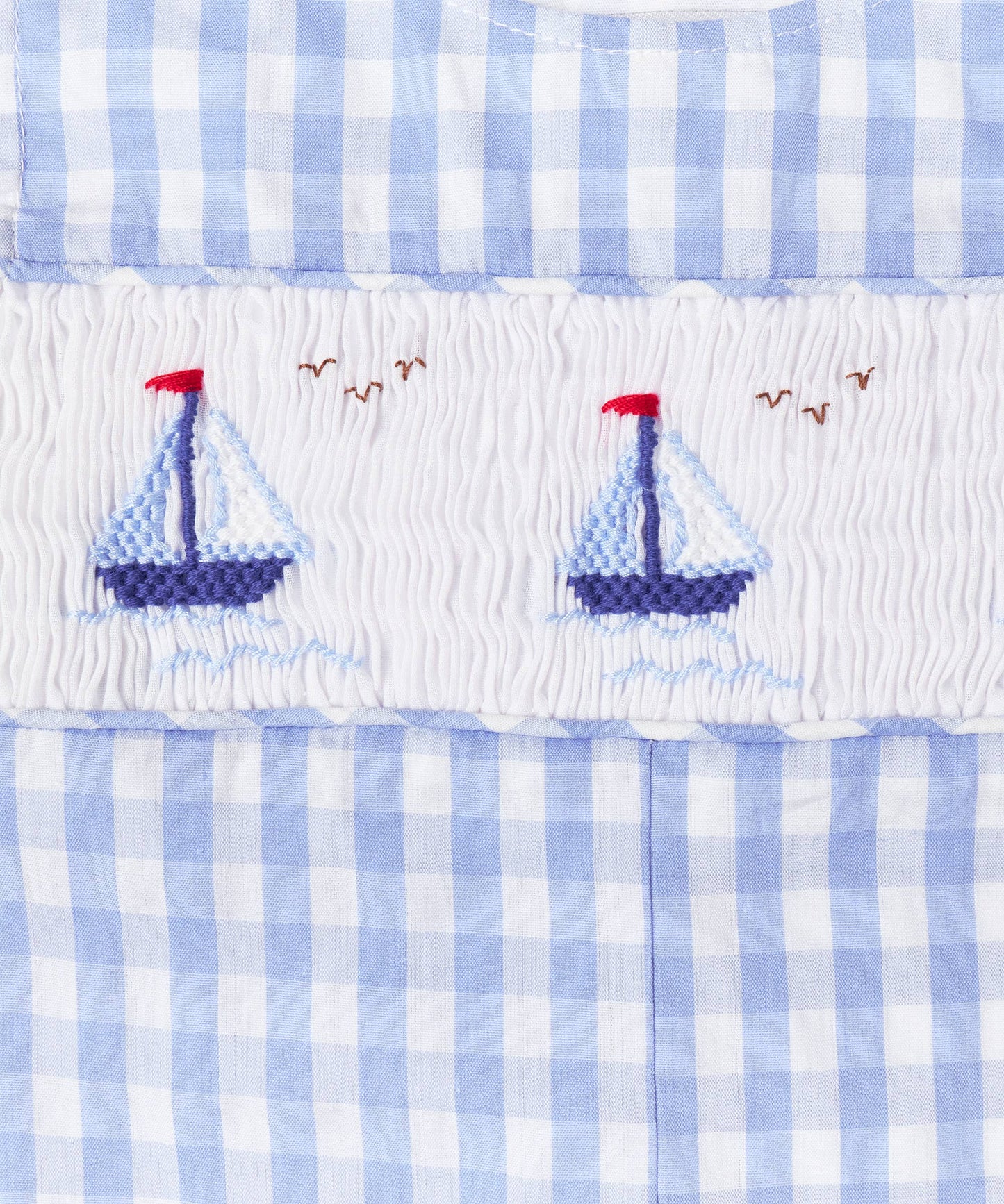Blue Sailboat Smocked Jon Jons