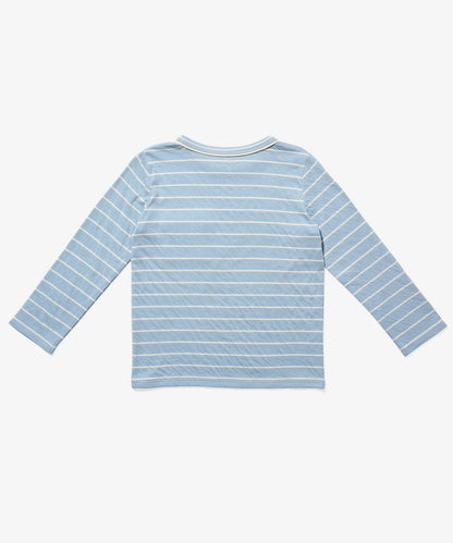 Edward T-Shirt, Dusty Blue Fine Stripe