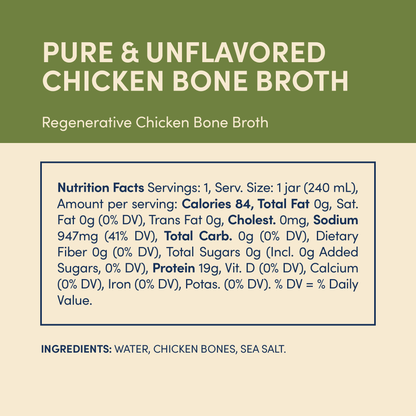 Regenerative Pasture-Raised Chicken Bone Broth 14oz