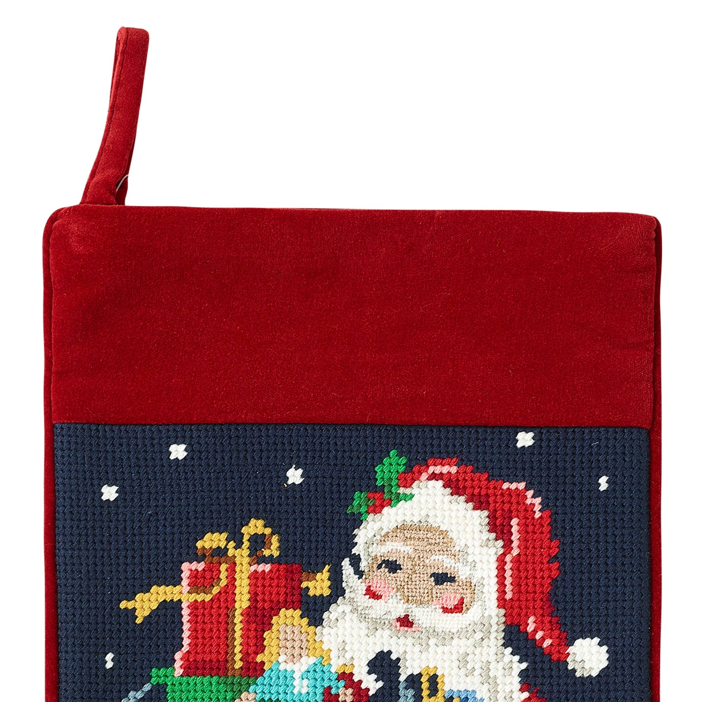Santa w/Toys Embroidered Stocking