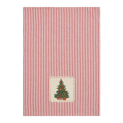 Holiday Patch Stripe Tree Kitchen Towel