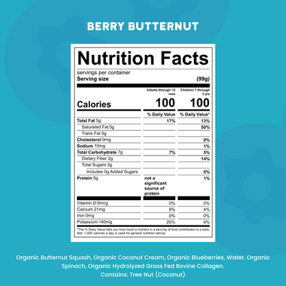Berry Butternut Smoothie with Grass Fed Collagen (12 Pouches)