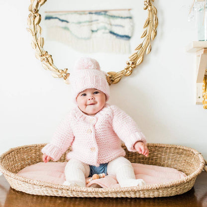 Blush Pink Garter Stitch Cardigan Sweater Baby & Toddler