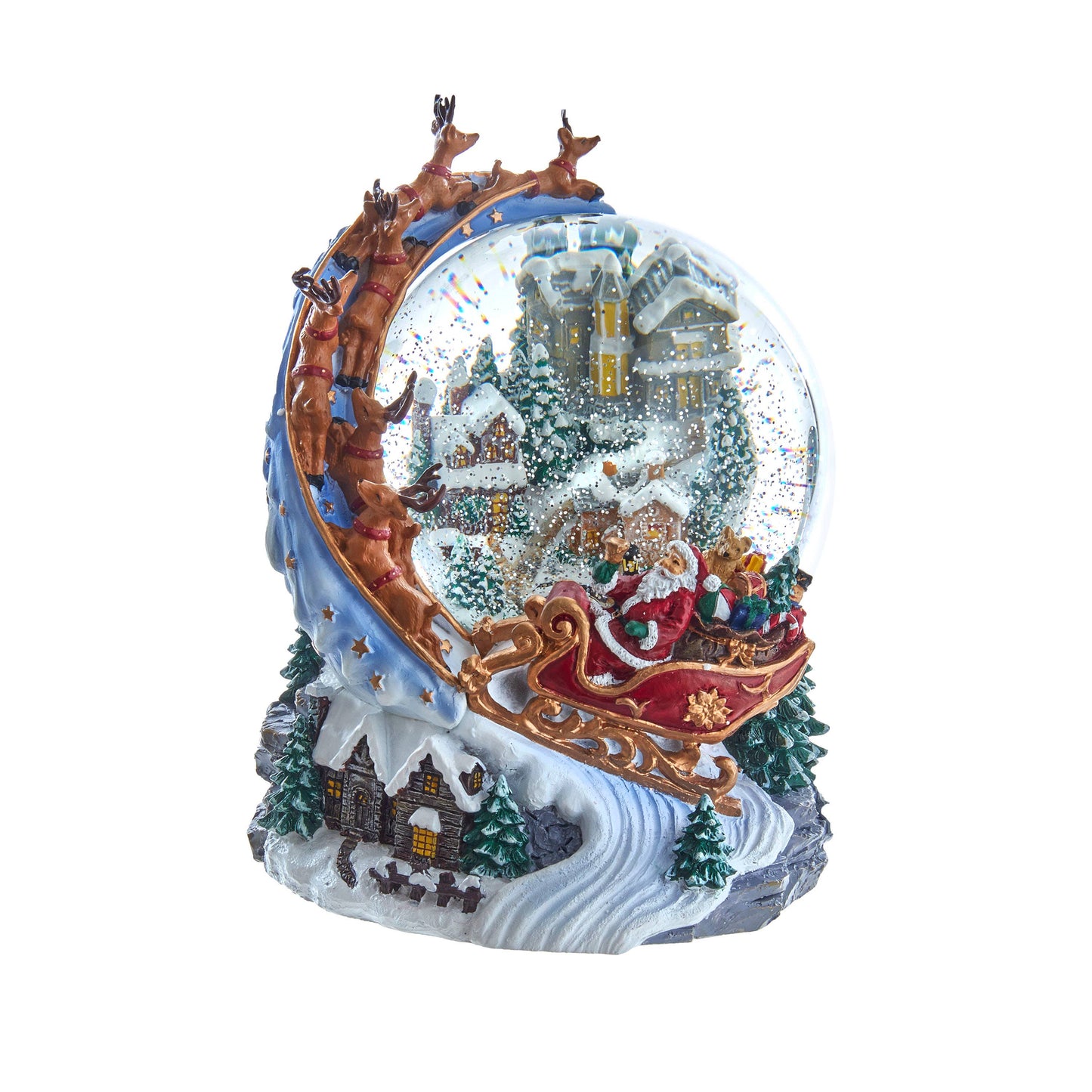 Battery Operated Musical Santa and Sled Water Globe