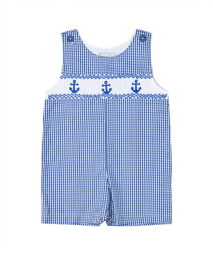 Navy Gingham Smocked Anchor Jon Jons