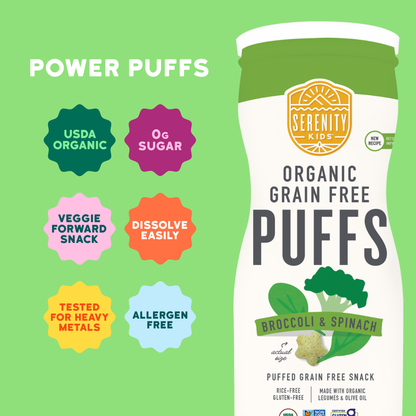 Broccoli & Spinach Organic Grain Free Puffs (6 Cans)