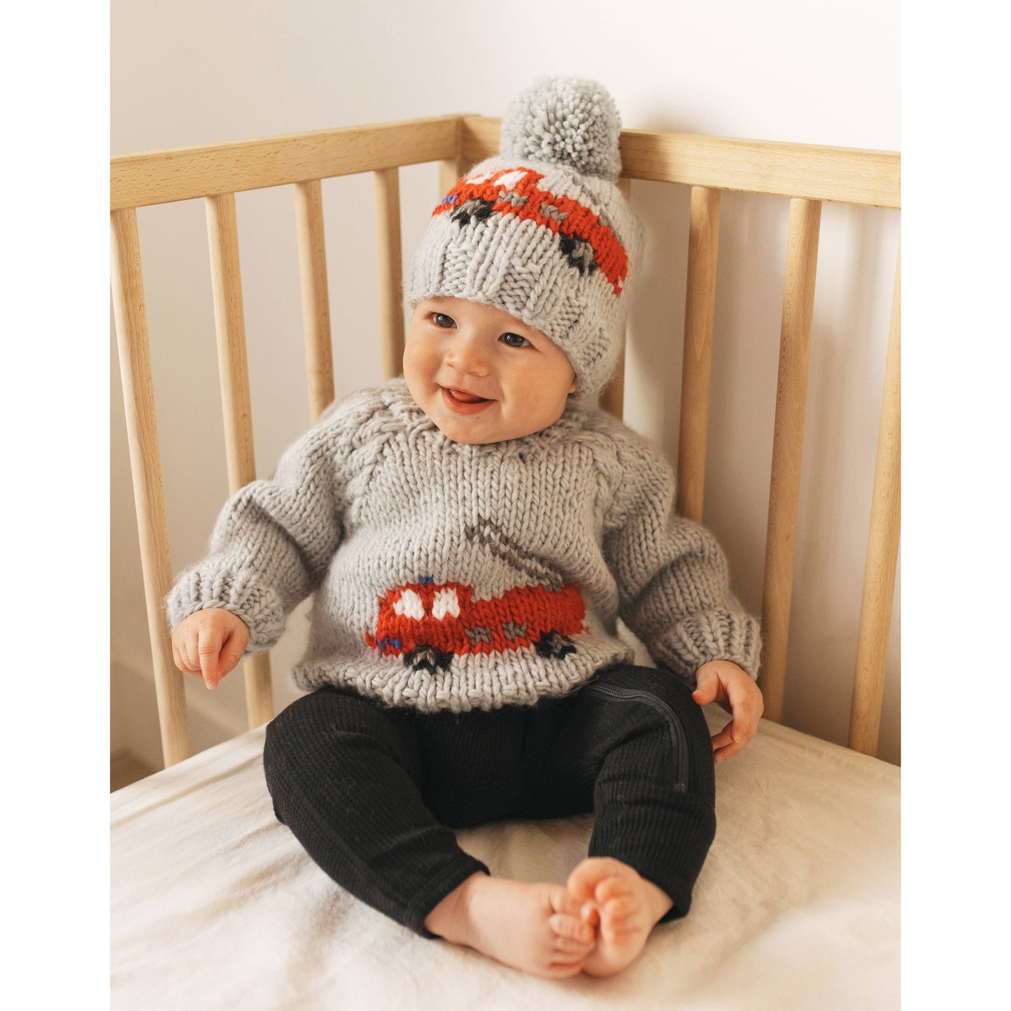 Fire Engine Crew Neck Sweater for Baby & Toddler