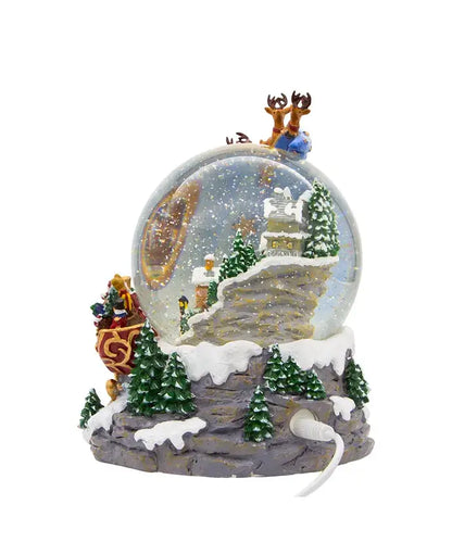 Battery Operated Musical Santa and Sled Water Globe