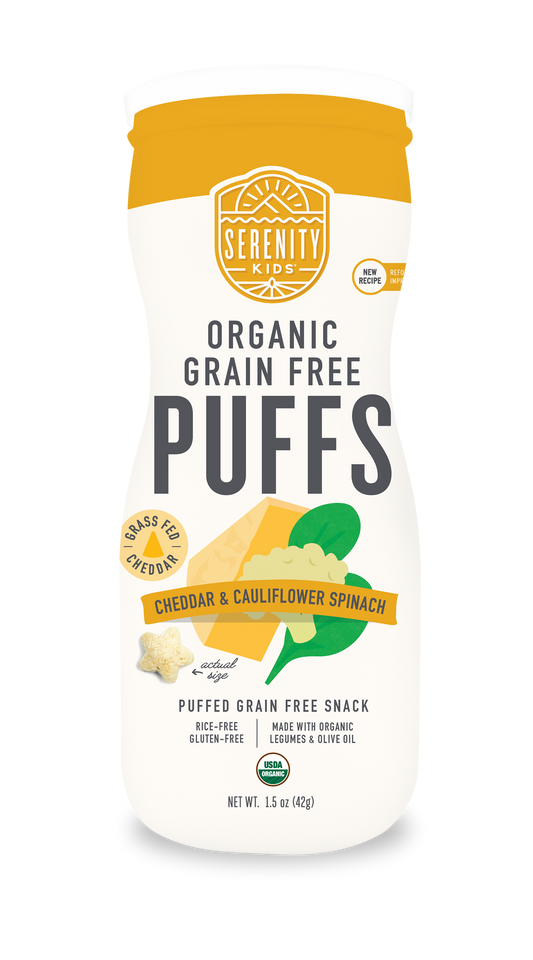 Cheddar & Cauliflower Spinach Organic Grain Free Puffs (6 Cans)