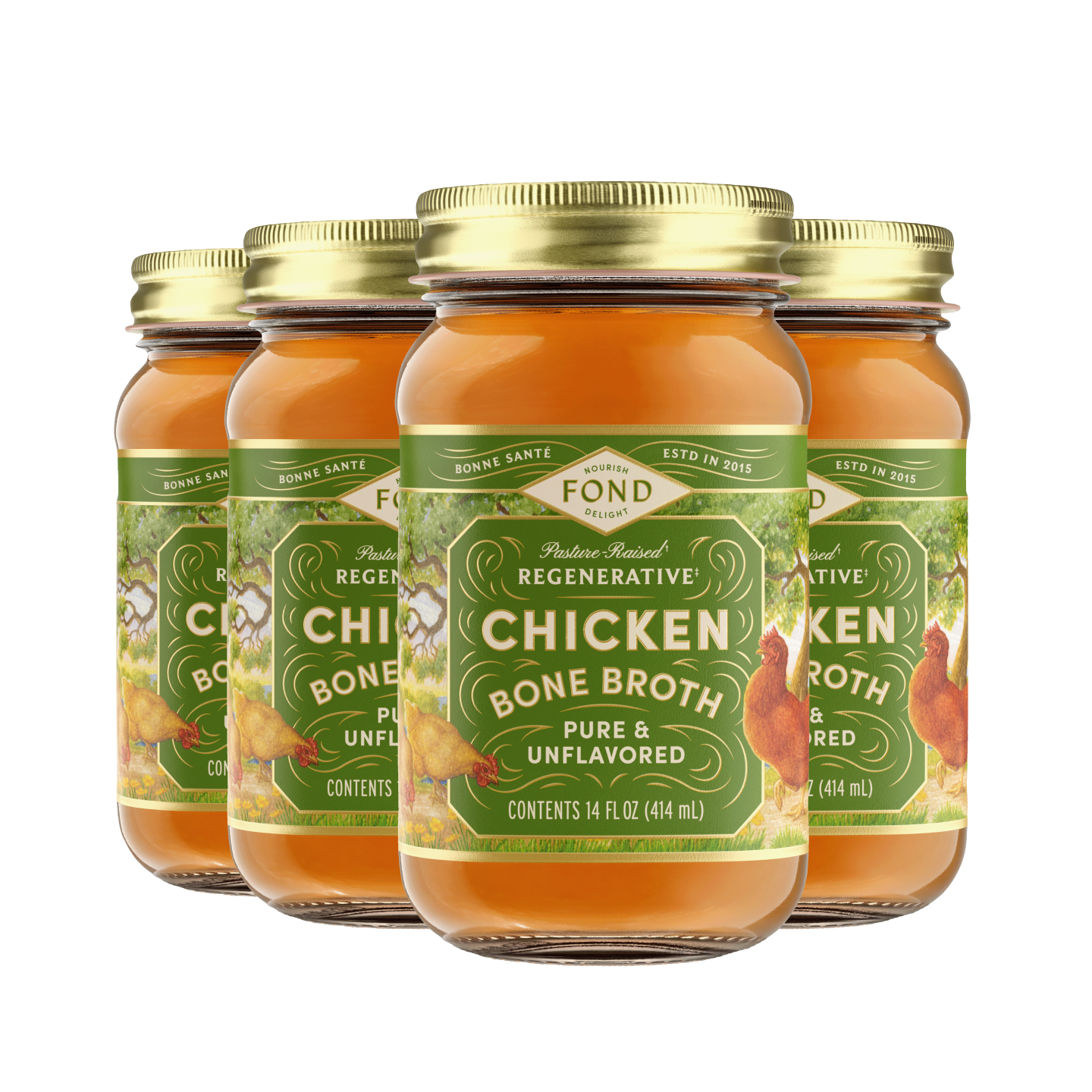 Regenerative Pasture-Raised Chicken Bone Broth 14oz