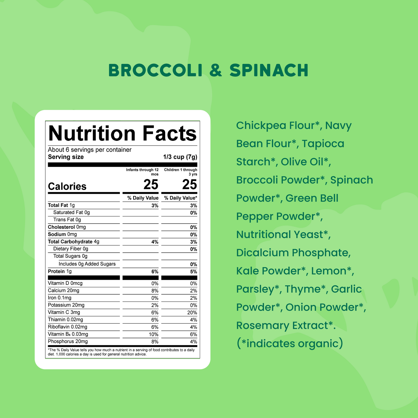Broccoli & Spinach Organic Grain Free Puffs (6 Cans)
