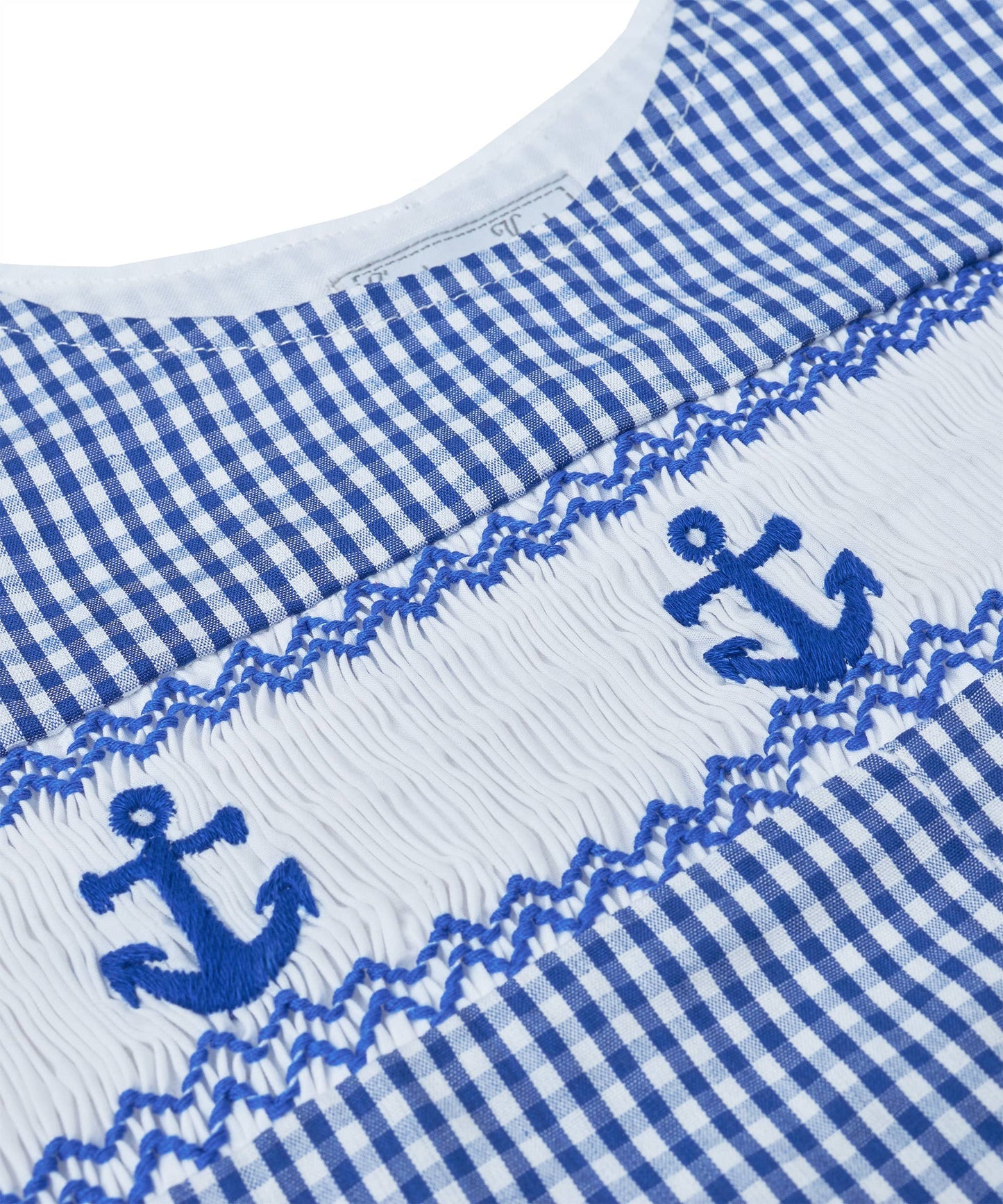 Navy Gingham Smocked Anchor Jon Jons