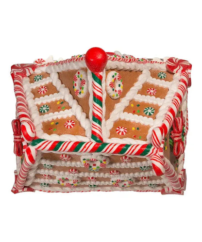 Battery Operated LED Gingerbread House With Timer