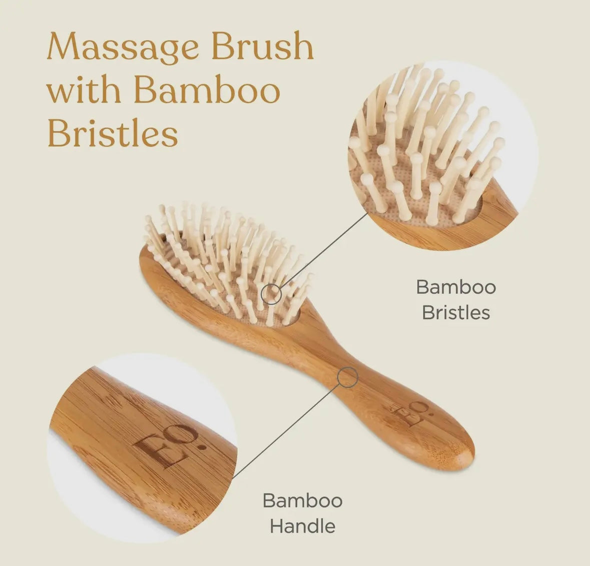 3 Piece Bamboo Brush & Comb set