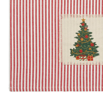 Holiday Patch Stripe Tree Kitchen Towel