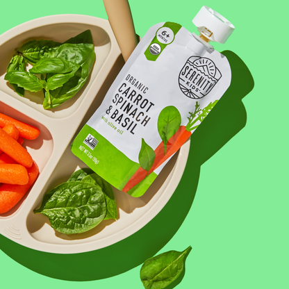 Organic Carrot, Spinach & Basil with Organic Olive Oil (12 Pouches)