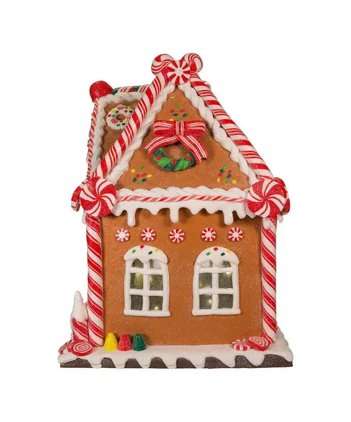 Battery Operated LED Gingerbread House With Timer