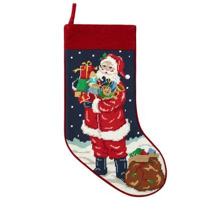 Santa w/Toys Embroidered Stocking