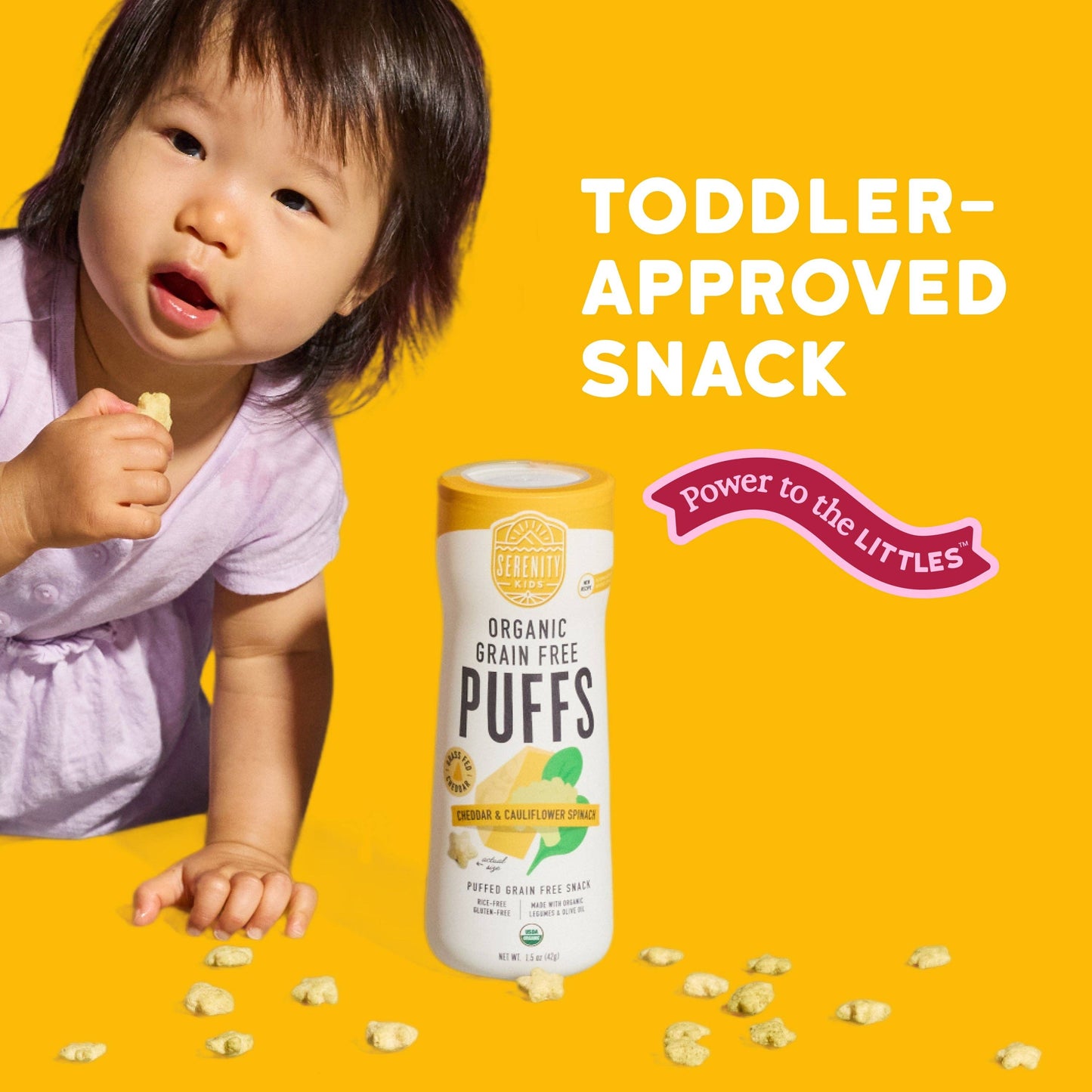 Cheddar & Cauliflower Spinach Organic Grain Free Puffs (6 Cans)