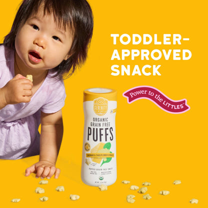 Cheddar & Cauliflower Spinach Organic Grain Free Puffs (6 Cans)