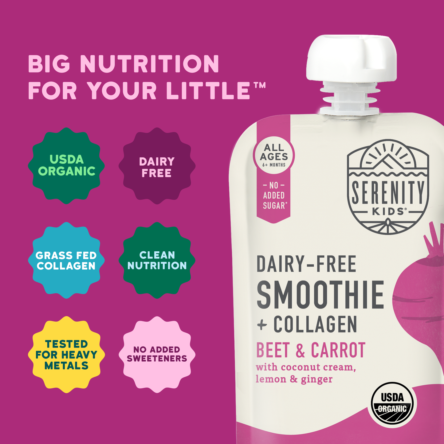 Beet & Carrot Smoothie with Grass Fed Collagen - (12 pouches)